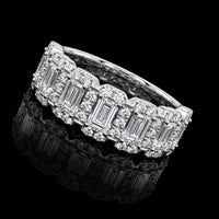 Emerald cut Diamond Band with Halo