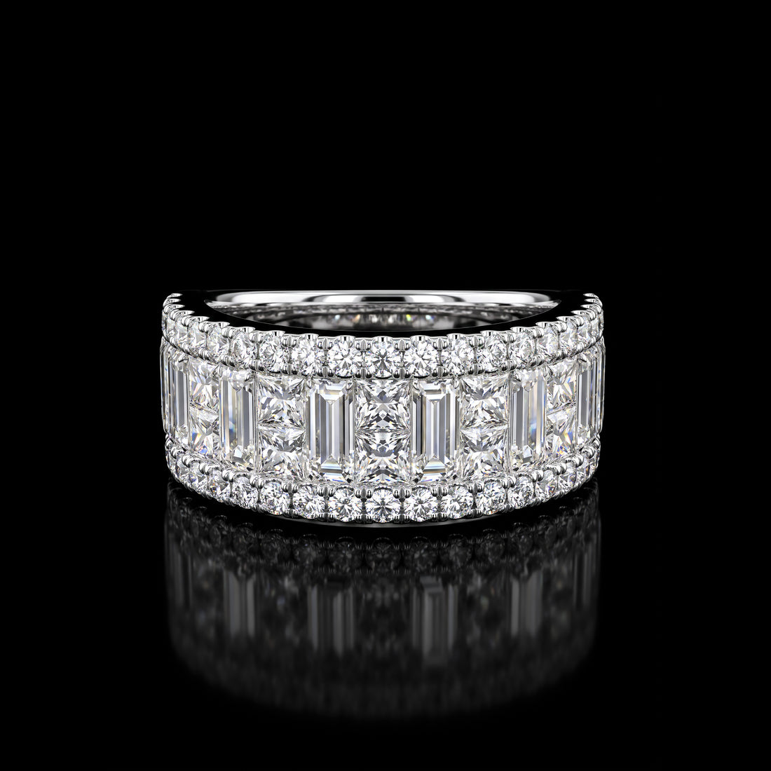 Platinum Baguette Diamond Station Band