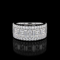 Platinum Baguette Diamond Station Band