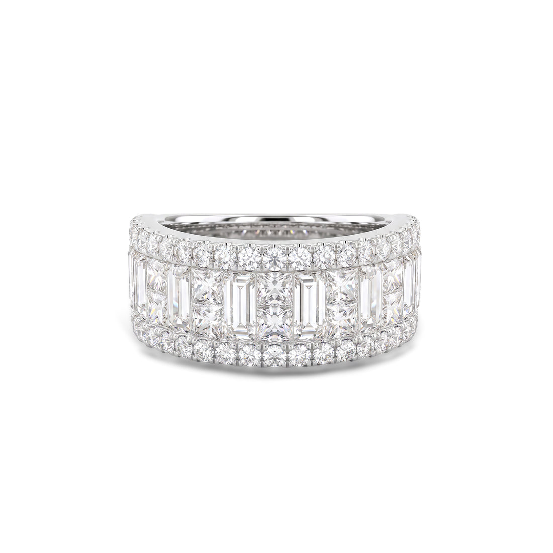 Platinum Baguette Diamond Station Band