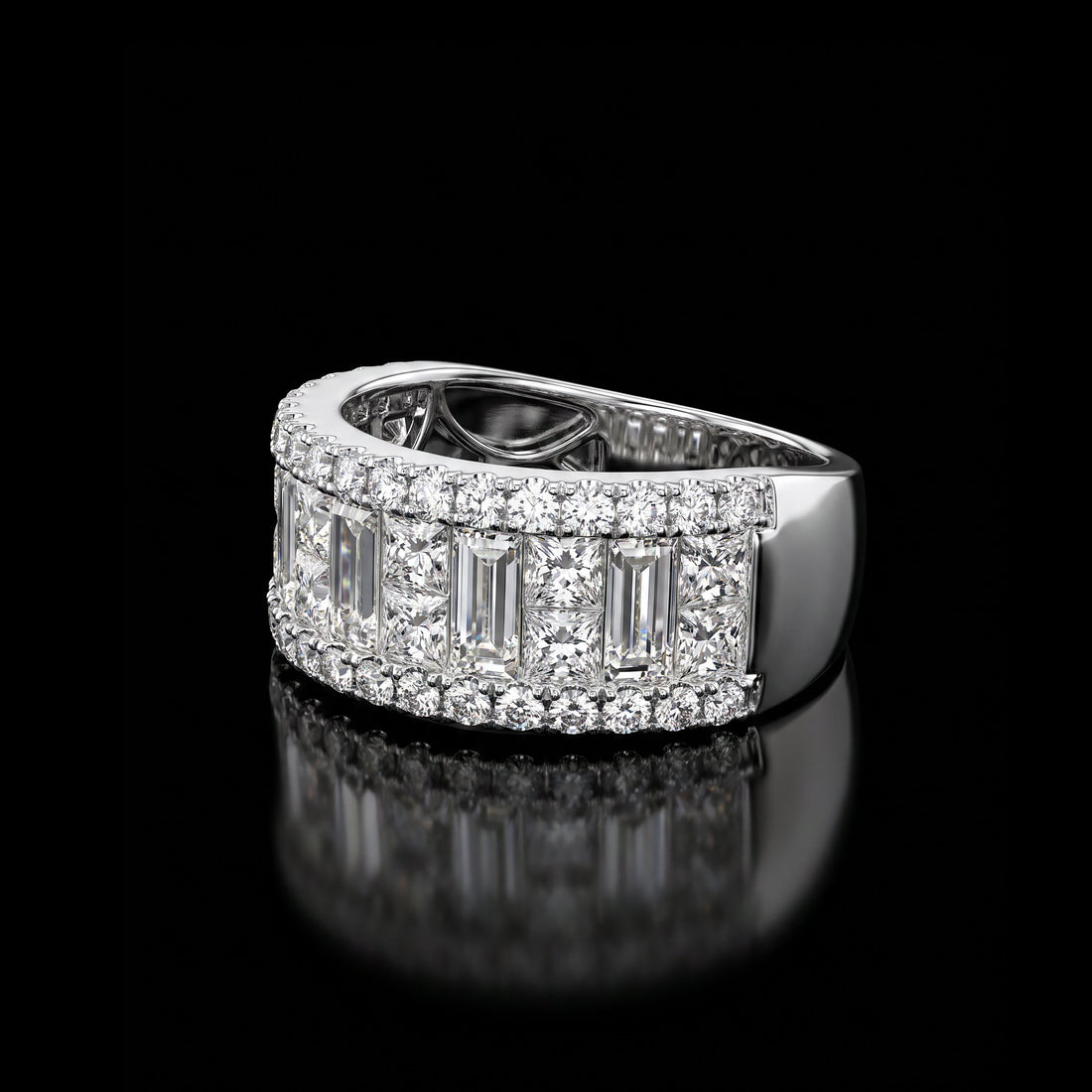 Platinum Baguette Diamond Station Band