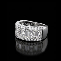 Platinum Baguette Diamond Station Band