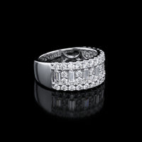 Staggered Baguette & Pavé Diamond Band