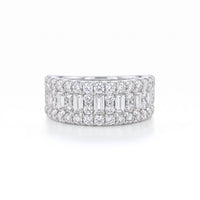Staggered Baguette & Pavé Diamond Band