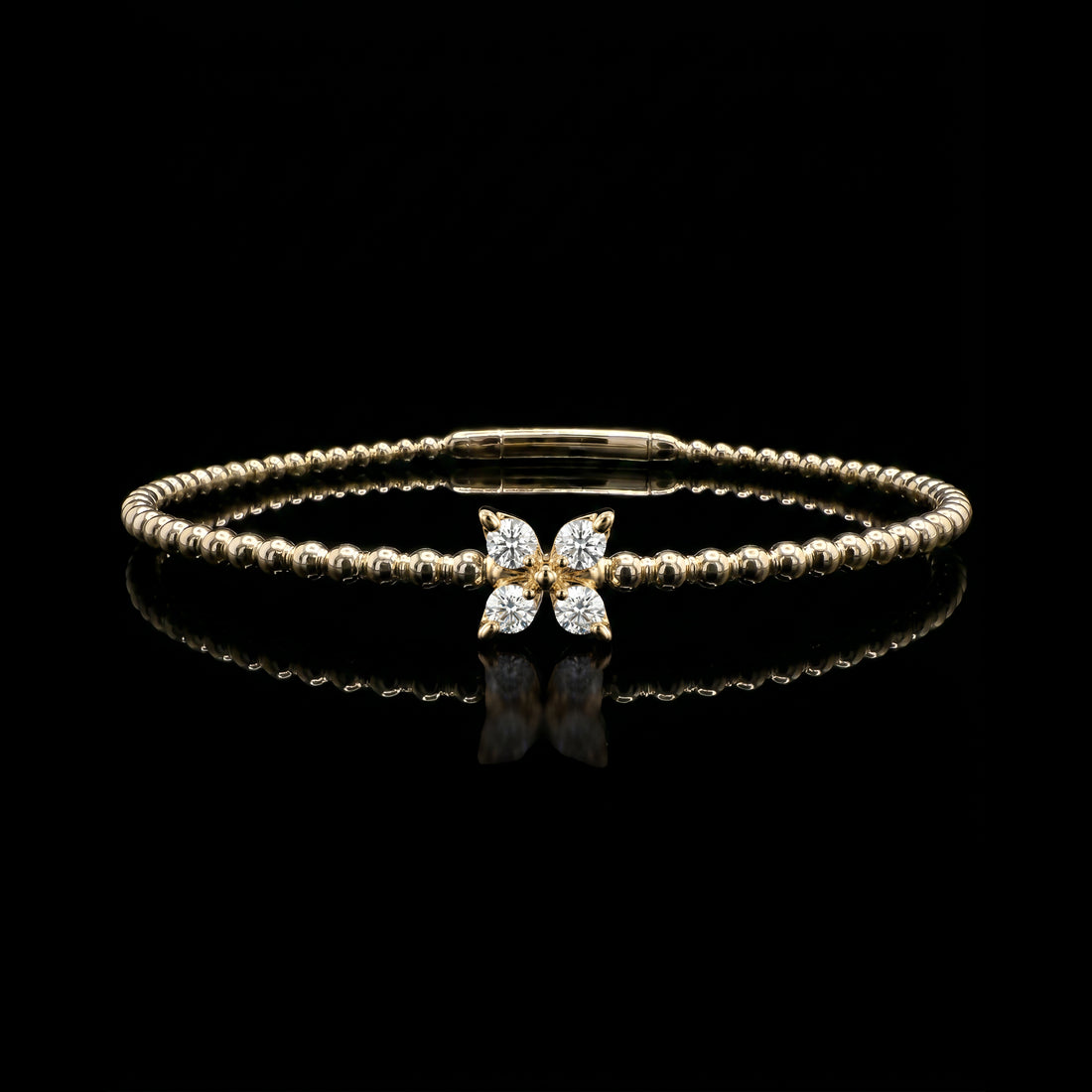 Single Flower Diamond Flex Bracelet