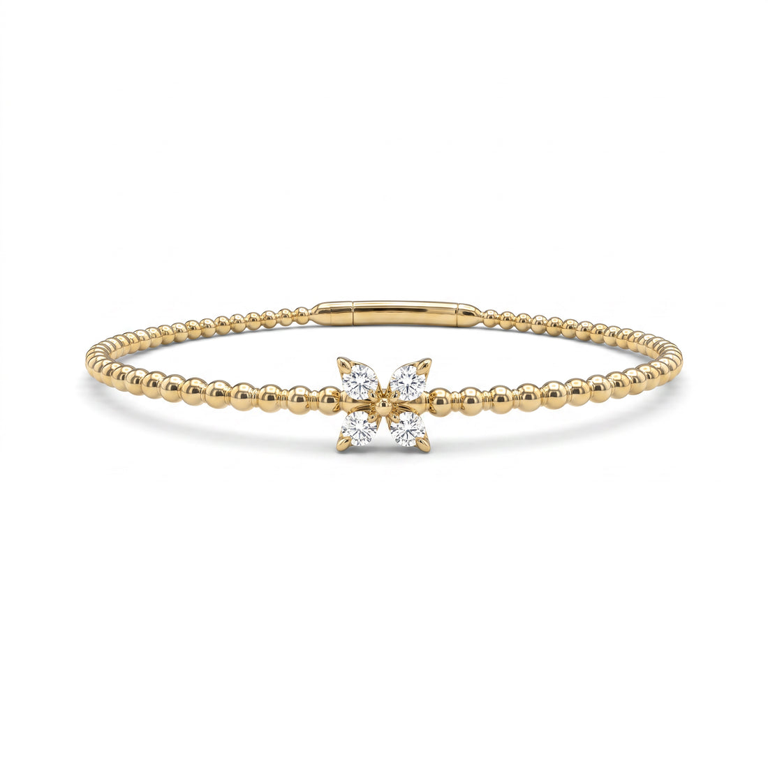 Single Flower Diamond Flex Bracelet