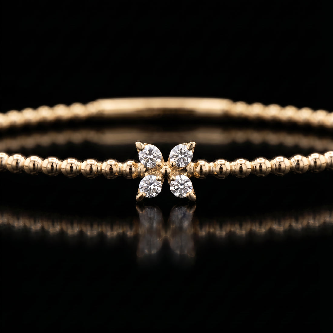 Single Flower Diamond Flex Bracelet