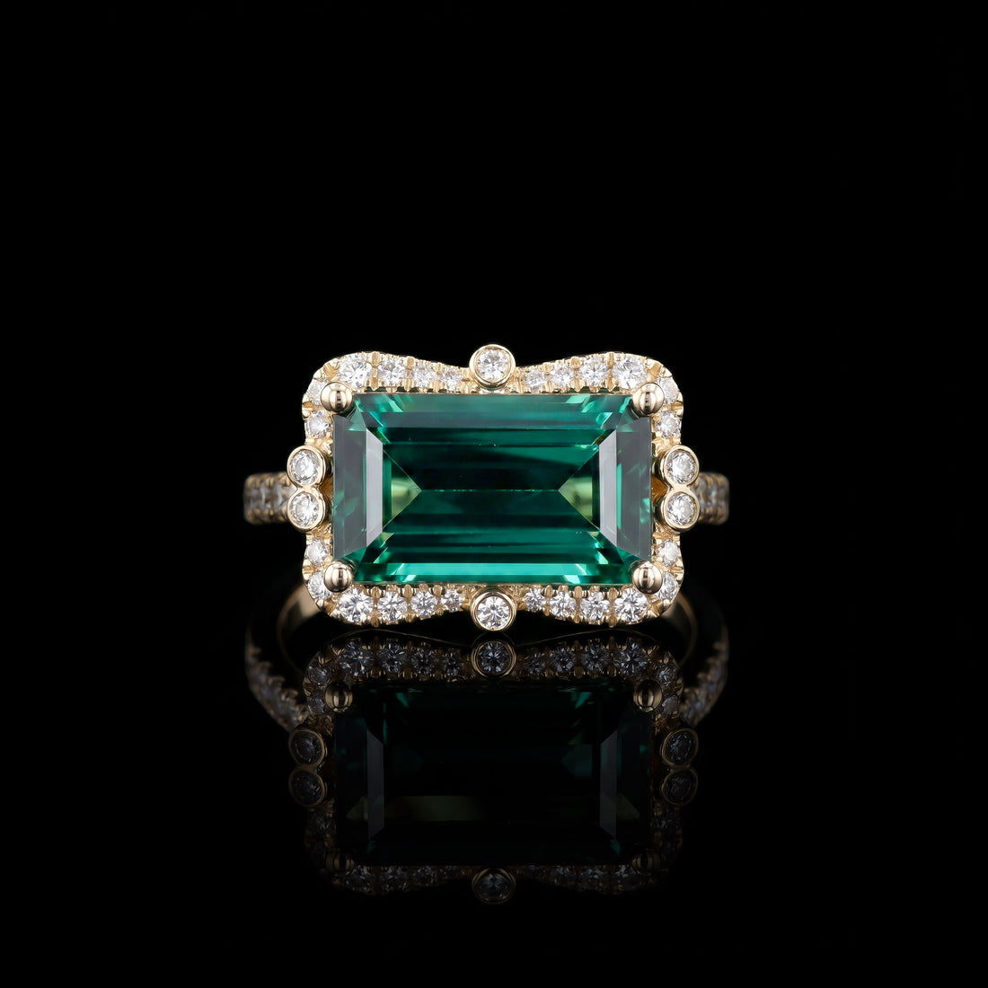 14K YG Tourmaline and Diamond Ring, 4.88CT