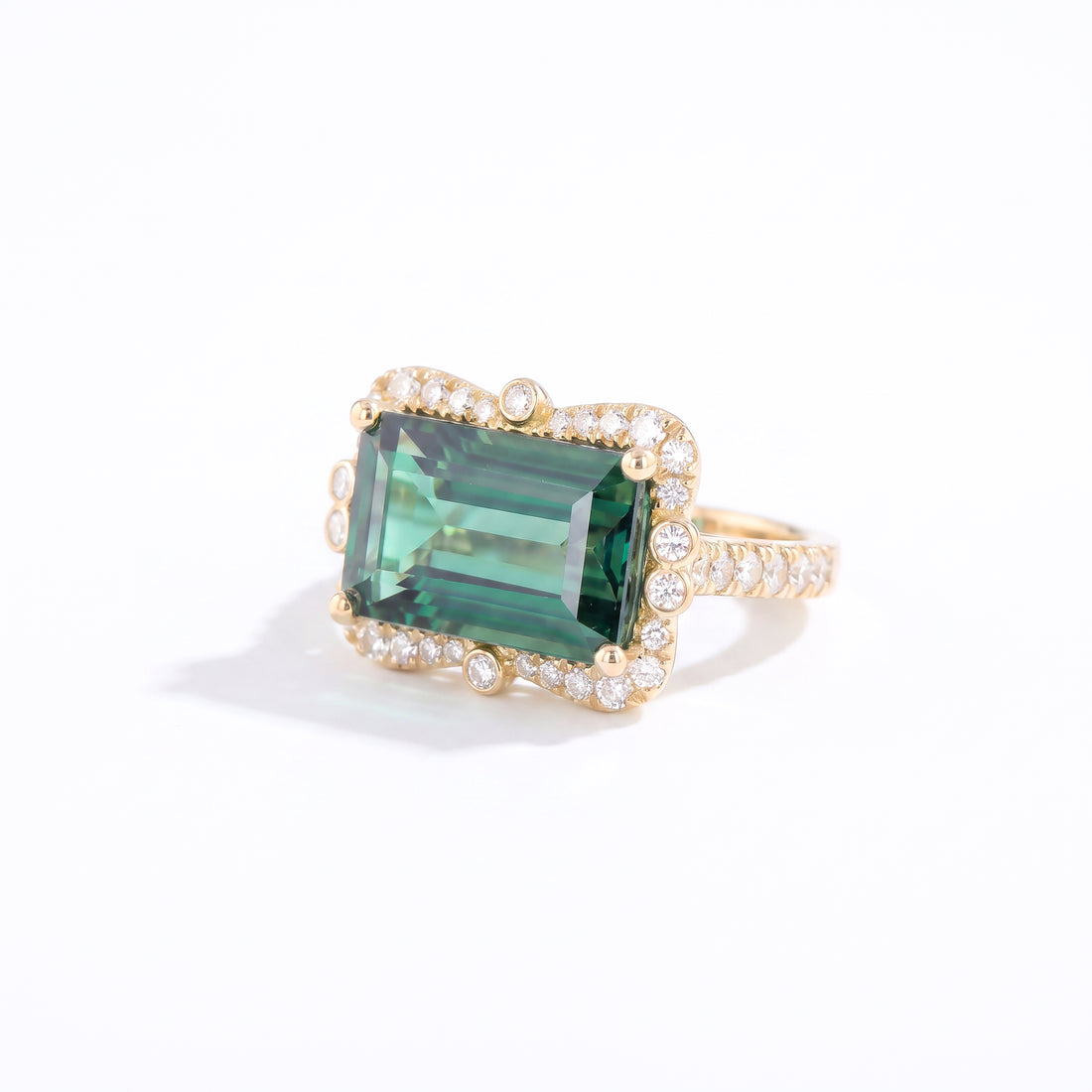 Tourmaline and Diamond Ring