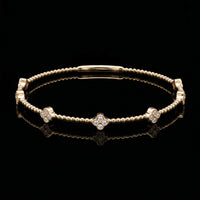 Flower Cluster Diamond Flex Bangle | Yellow Gold