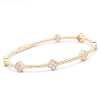 Flower Cluster Diamond Flex Bangle | Yellow Gold