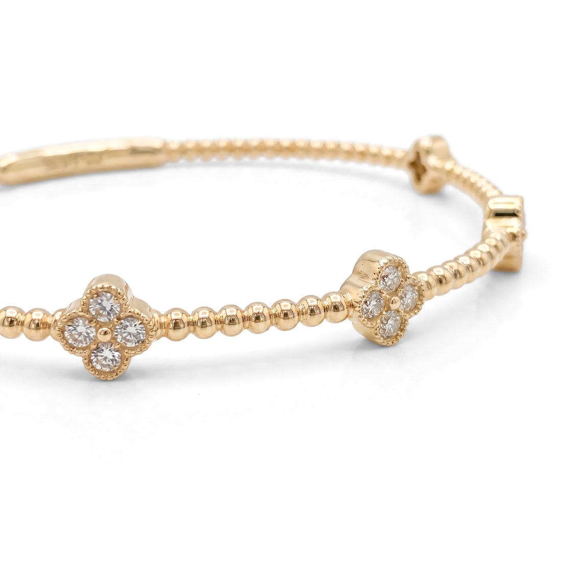 Flower Cluster Diamond Flex Bangle | Yellow Gold
