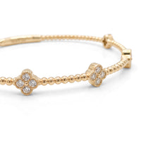 Flower Cluster Diamond Flex Bangle | Yellow Gold