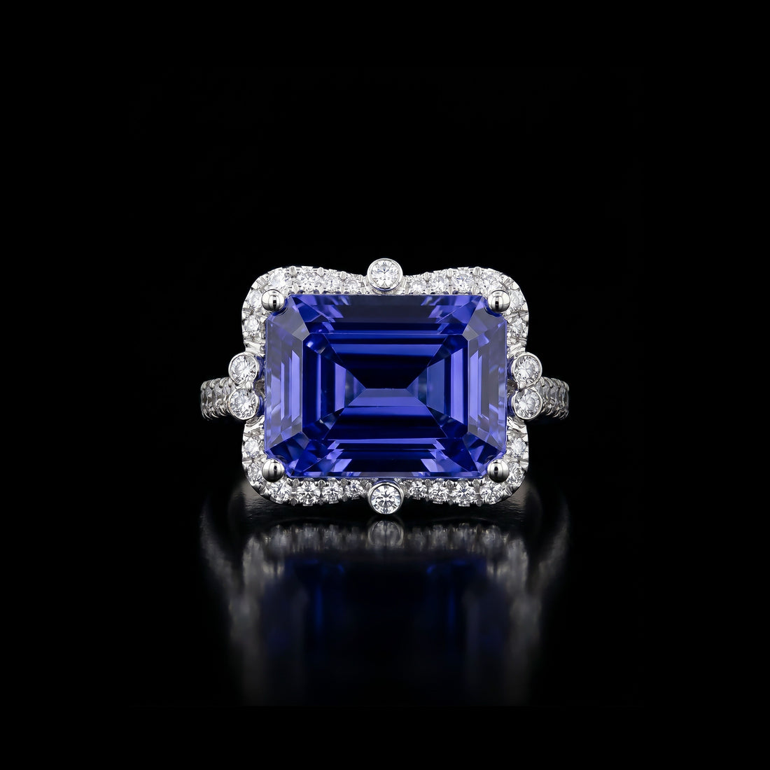 14K WG Blue Tourmaline and Diamond Ring, 7.07CT