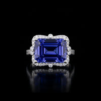 14K WG Blue Tourmaline and Diamond Ring, 7.07CT