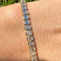 Emerald Cut Diamond Bezel Tennis Bracelet