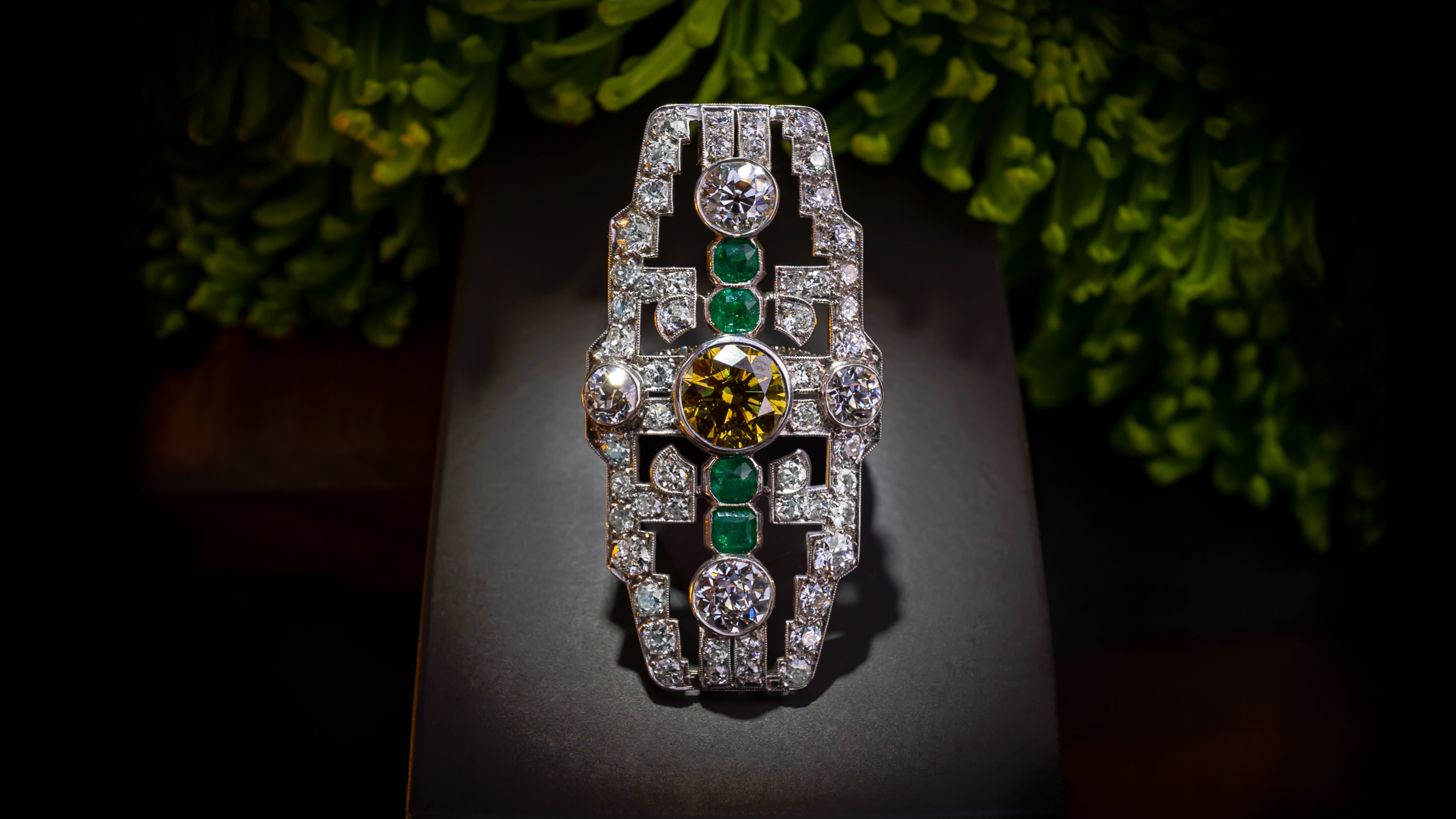 Yellow Diamond Deco Ring Anthea Le Jardin