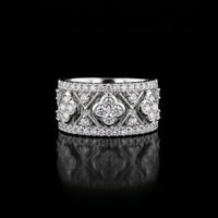 Diamond Lattice Quatrefoil Ring | White Gold