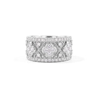 Diamond Lattice Quatrefoil Ring | White Gold