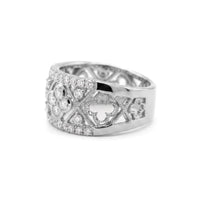 Diamond Lattice Quatrefoil Ring | White Gold