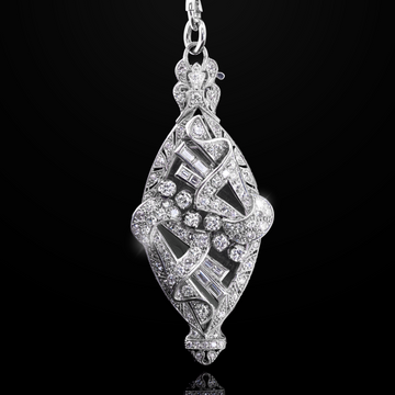 RARE FIND 1920s Diamond & Platinum Lorgnette Pendant