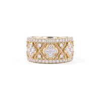 Diamond Lattice Quatrefoil Ring | Yellow Gold