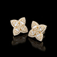 Quatrefoil Clover Diamond Earrings | Yellow Gold