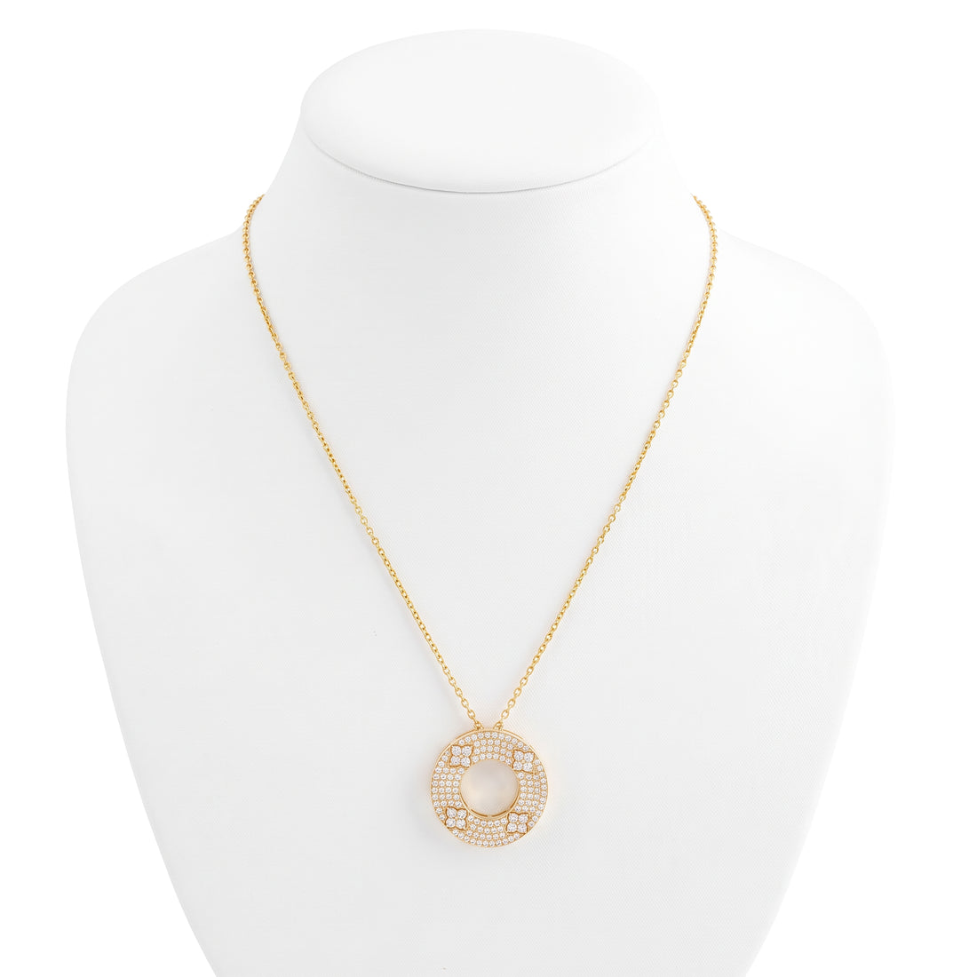 Effy Pavé Diamond Clover Circle Pendant
