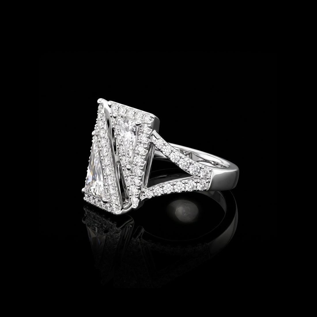 Split Angled Diamond Ring