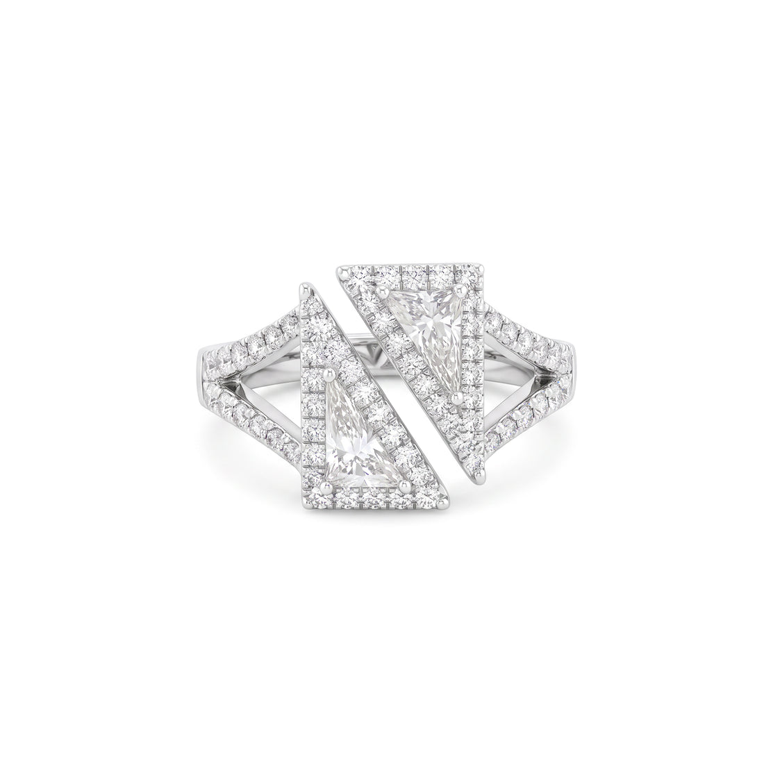 Split Angled Diamond Ring