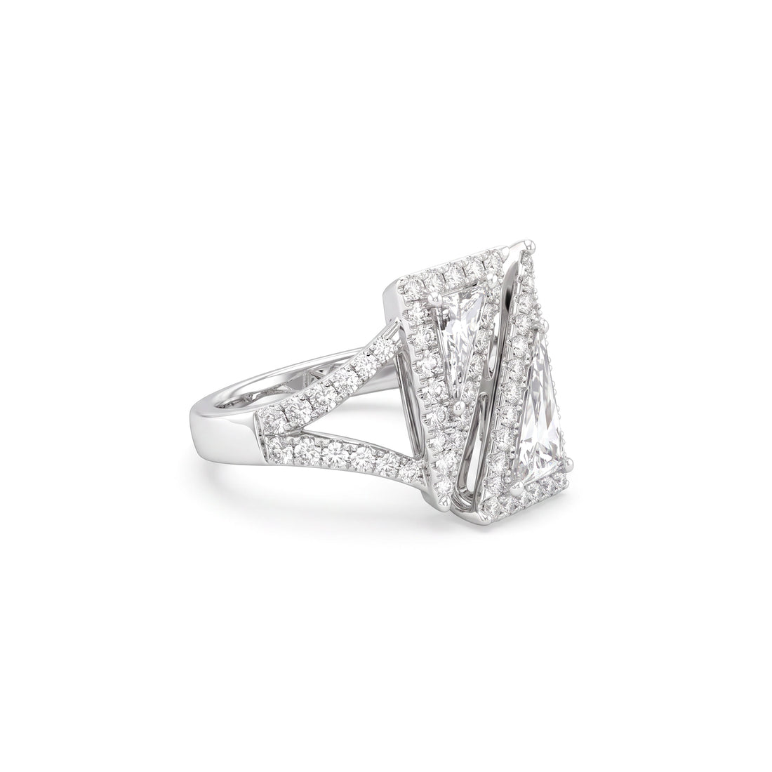 Split Angled Diamond Ring