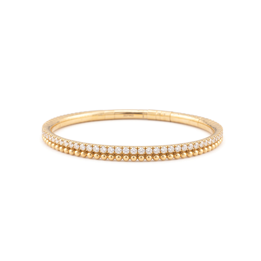Diamond and Ball Double Row Flex Bracelet