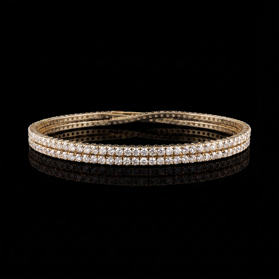 Double Row Diamond Flex Bangle