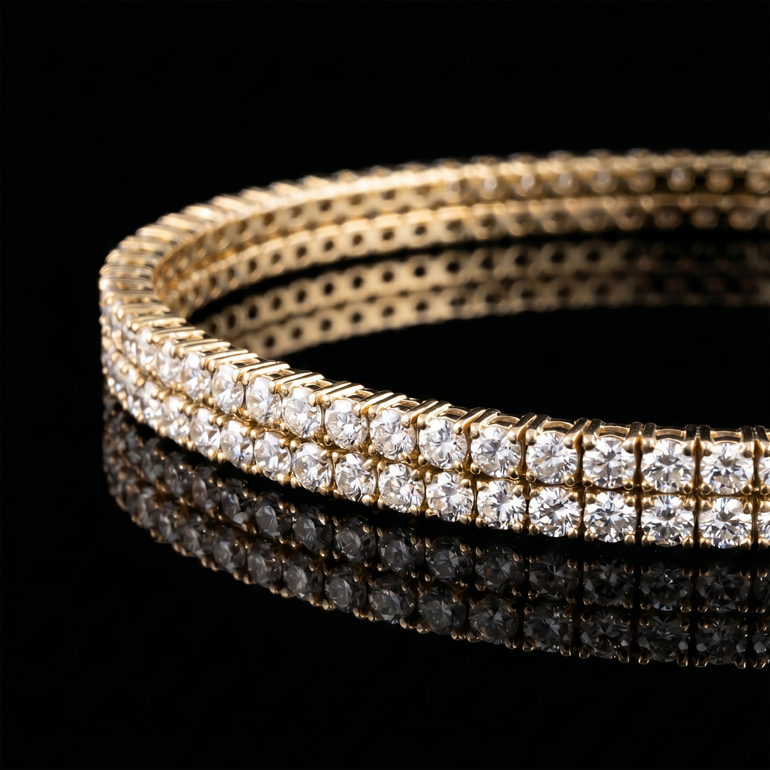 Double Row Diamond Flex Bangle