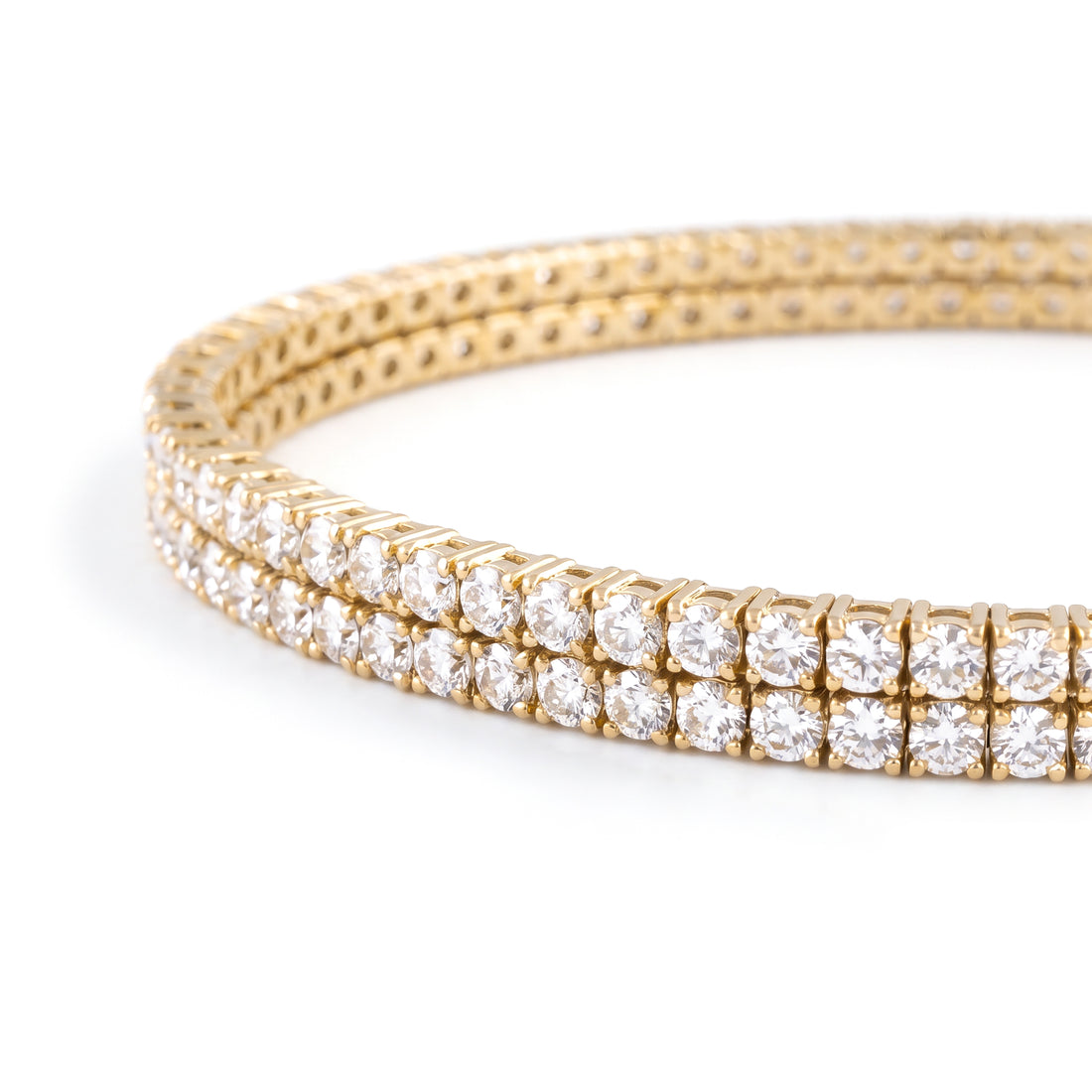 Double Row Diamond Flex Bangle