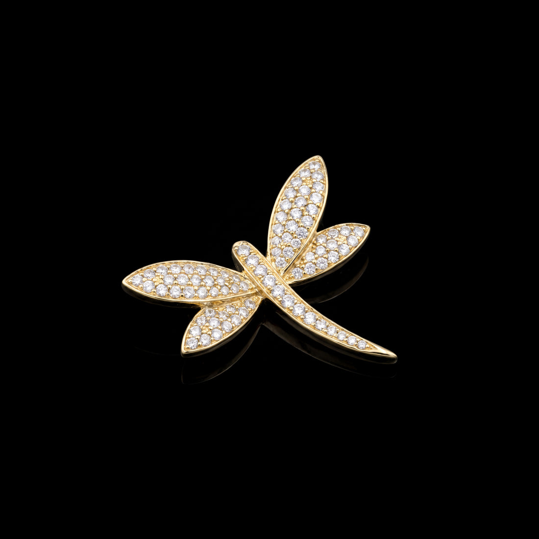 Pavé Diamond Dragonfly Pendant