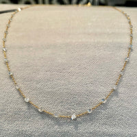 Floating Laser Drilled Diamond Station Necklace