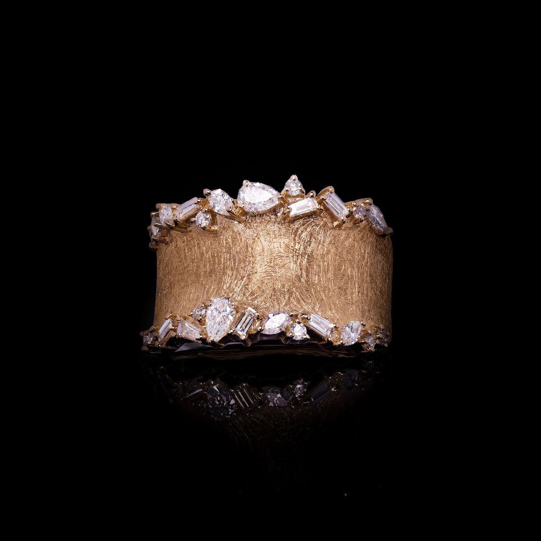 Effy Multi-shape Brushed Gold Diamond Ring