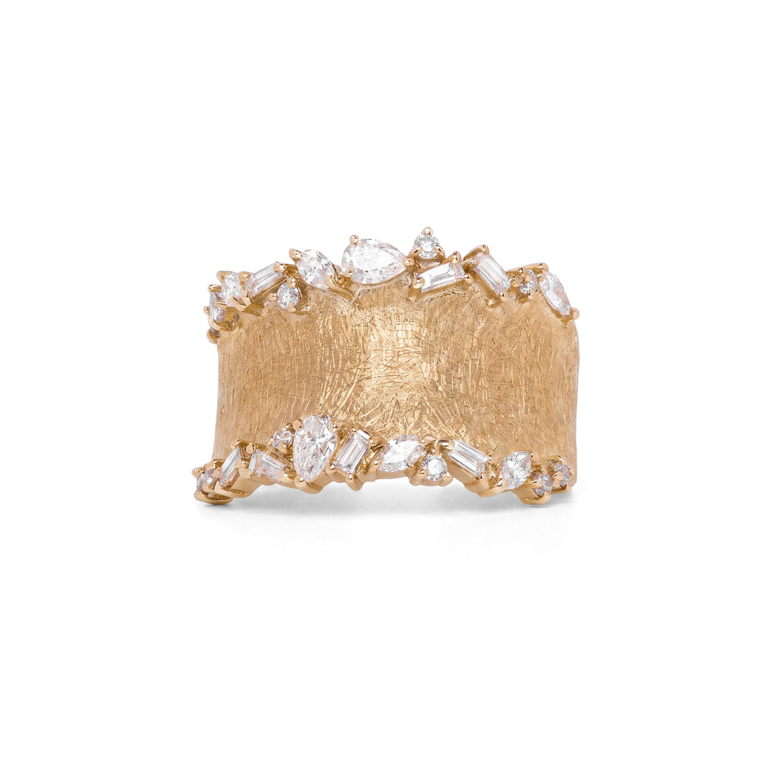 Effy Multi-shape Brushed Gold Diamond Ring
