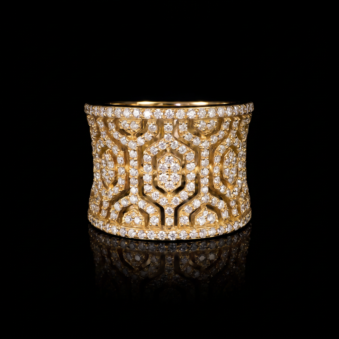 Art Deco Trellis Maze Diamond Band