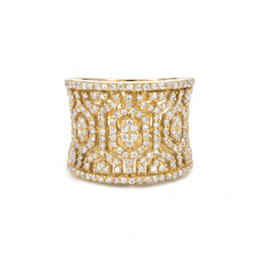 Art Deco Trellis Maze Diamond Band