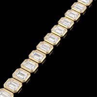 Emerald Cut Diamond Bezel Tennis Bracelet