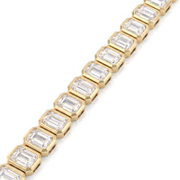 Emerald Cut Diamond Bezel Tennis Bracelet