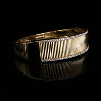 Effy Fluted Diamond Border Bangle