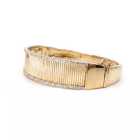 Effy Fluted Diamond Border Bangle