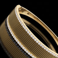 Effy Fluted Diamond Border Bangle