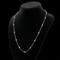 Floating Laser Drilled Diamond Station Necklace