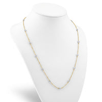 Floating Laser Drilled Diamond Station Necklace
