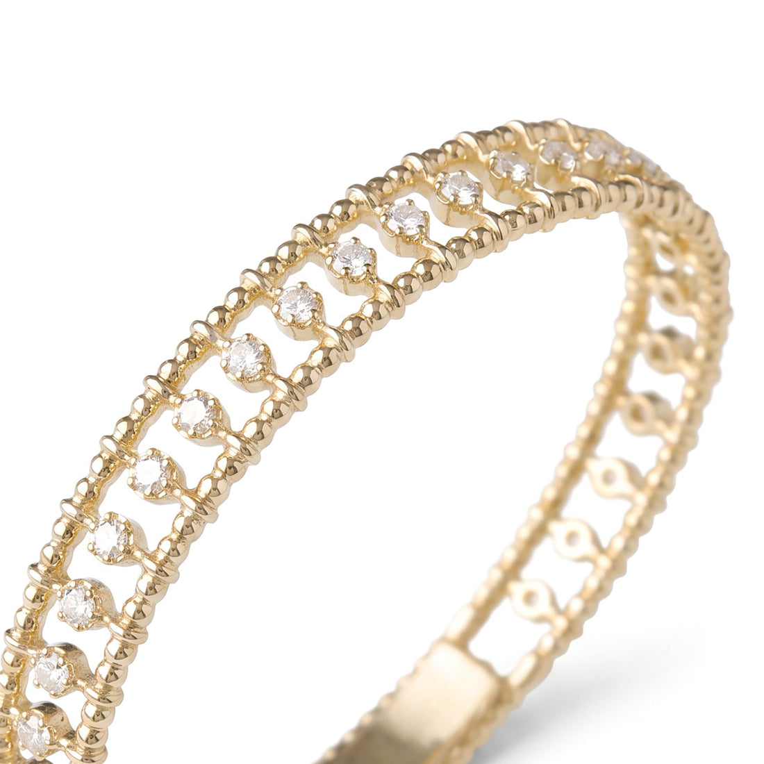 Diamond Ball & Bead Flex Bangle