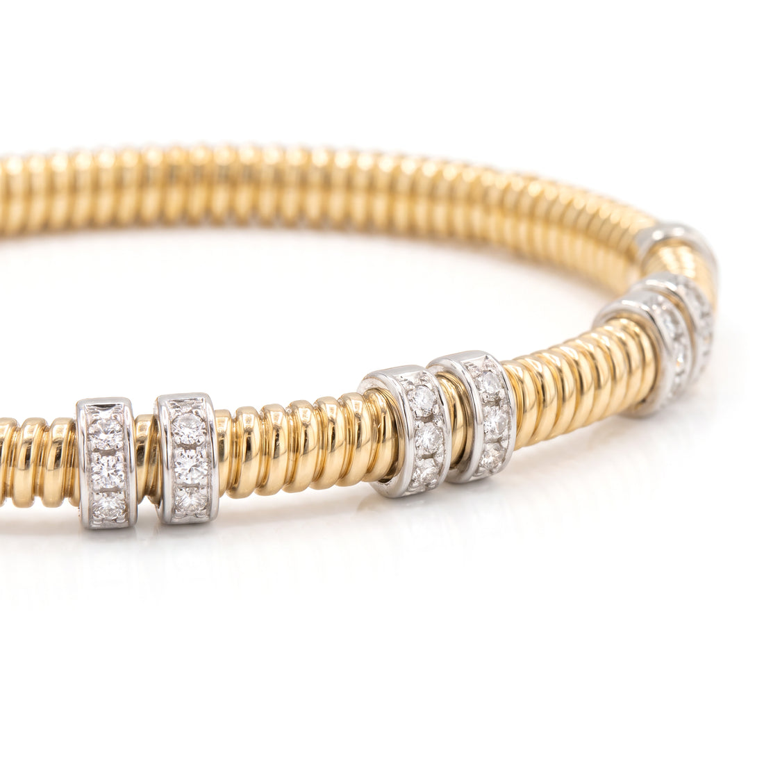YG Diamond Bar Bracelet, 0.36CT